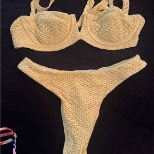Yellow Textured Bikini Set - Monday swimwear